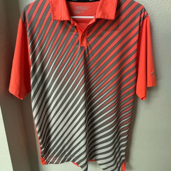 Nike Other - Nike Men's Polo with Diagonal Stripes in Orange and Gray